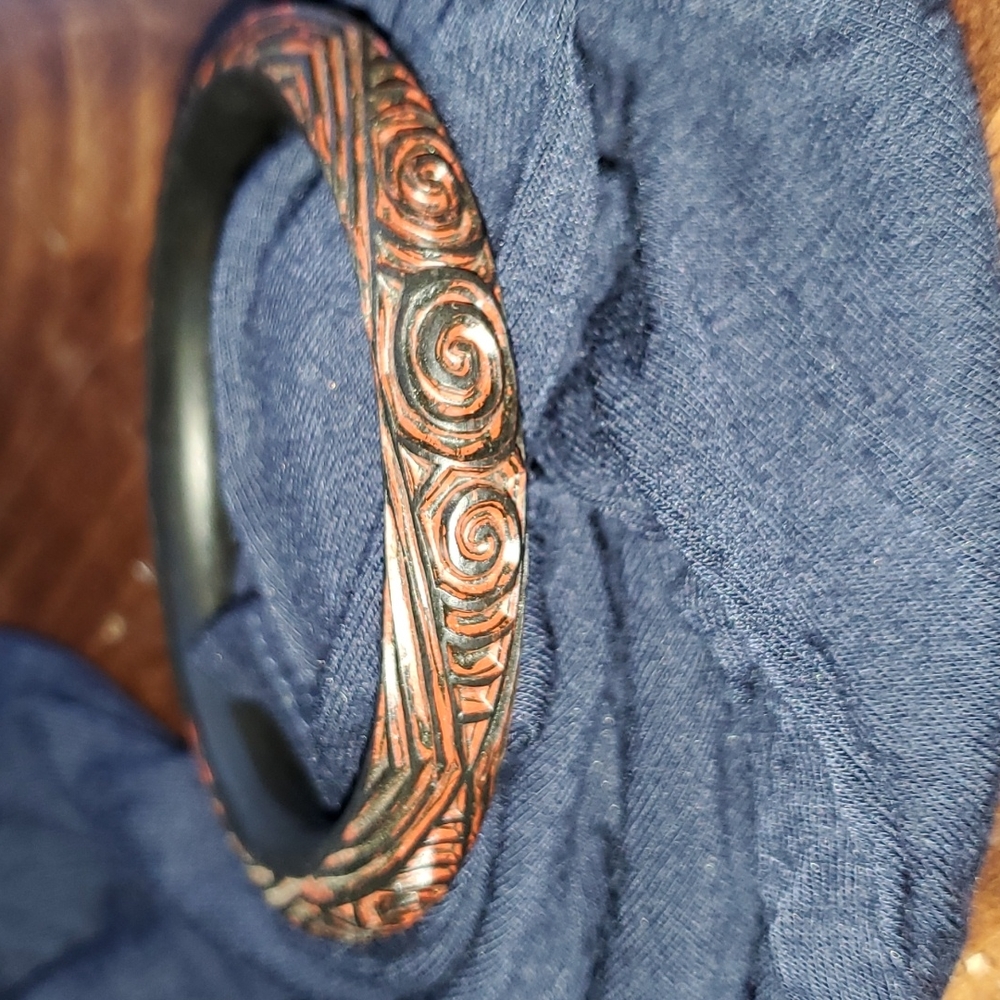 Carved Wood Bangle